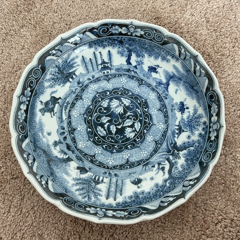 Antique blue and white Chinese bowl
